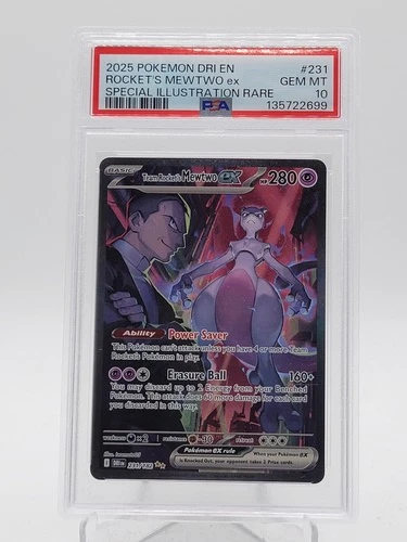 ROCKET'S MEWTWO EX 2025 POKEMON DESTINED RIVALS #231/182 SIR PSA 10 Q0895