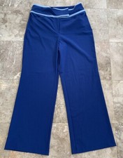 NEW New York Co 14 Wide Leg Blue Pant W/ Light Blue Trim Trouser Career NWT