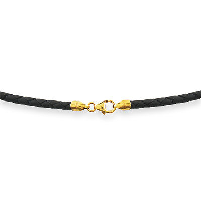 Leather necklace with gold clasp Clearance