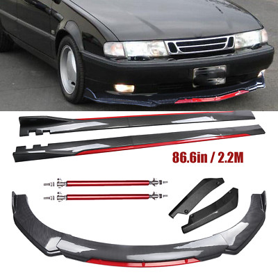 For Saab 2003-2007 Front Bumper Lip Spoiler Side Skirt Carbon Fiber Body Kit