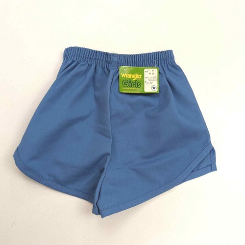 Vintage Wrangler Shorts Boys Sz 7 Blue Track 80s Basic Classic Everyday Summer - Picture 3 of 4