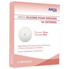 Ostomy Dressing: Round Silicone Foam 5 per box 