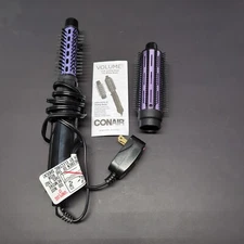 Conair Dual Voltage Curling Hot Air Brush 2in1 Styler Purple/Black CD160PN Works