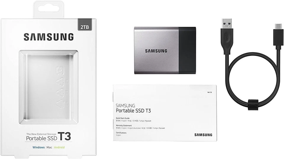NEW Samsung T3 Portable SSD - 2TB - USB 3.1 External SSD (MU-PT2T0B MSATA T5) - Image 2 of 4