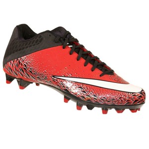 red and black football cleats