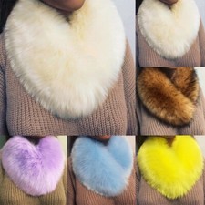 Woman Scarf Winter Warm Noble Faux Fur Shawl Stole Wrap Shrug Neck Warmer Hearts