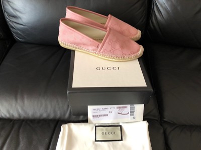 GUCCI DOUBLE G LOGO PINK WOMENS ESPADRILLES SHOES SIZES EU 36 38 39  NEW UK
