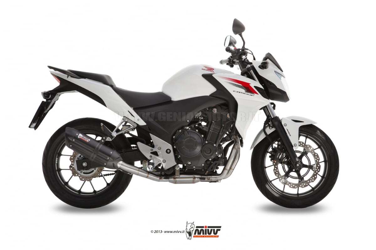 Mivv Exhaust Muffler Suono Black Stainless Steel Honda Cb 500 F X 2013 > 2015
