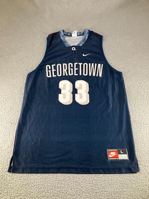 Vintage Patrick Ewing Georgetown Hoyas Jersey Mens Large Blue Nike Team  NCAA #33