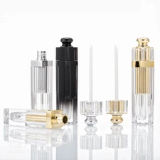 DIY 1-50pcs 5ml Black Gold Silver Acrylic Balm Containers Empty Lip Gloss Tubes