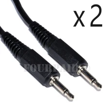 2 Pack Lot 3ft 3.5mm Male to Male Mono Audio Cable Cord 1/8" TS Plug Microphone