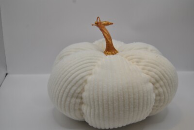 Plush toy White Pumpkin with Gold Colored Stem