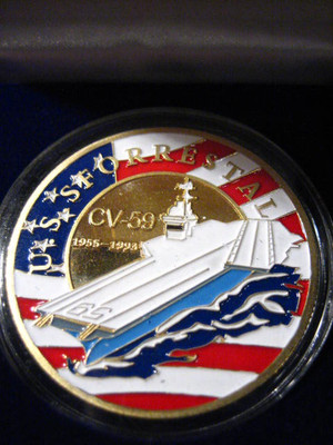 US Blu Navy - Uss Lago Champlain CV-39 Moneta Di Sfida - Foto 2