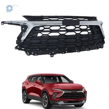 For Chevrolet Blazer LT 2023-2024 Black+Chrome Molding Trim Front Upper Grille