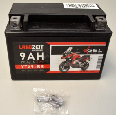 LANGZEIT YTX9-BS Motorrad GEL Batterie 9Ah 12V 50812 ETX9-BS GTX9-BS CTX9-BS