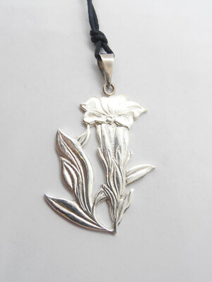 Gentian Pendant in 925 Silver Flower Pendent Choker Necklace Cozzi Gioielli