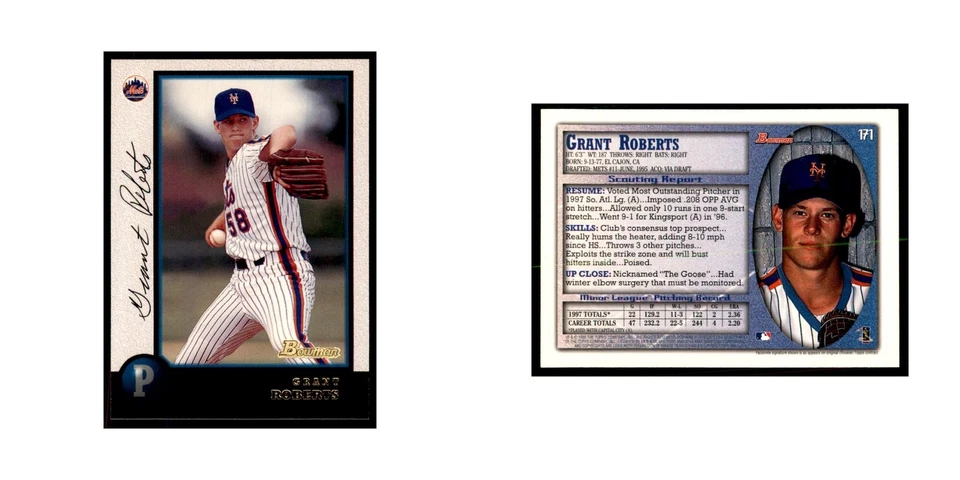 1998 Bowman Grant Roberts Baseball Cards #171 - Image 3 of 3