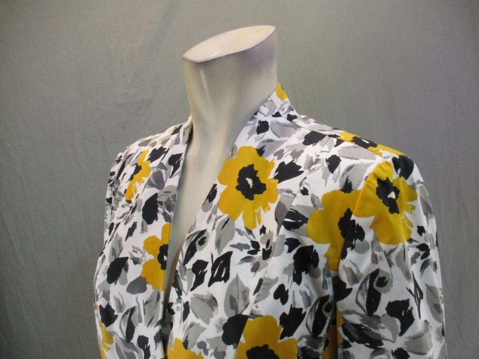 Blazer de un botón JONES WEAR talla 4 para mujer multicolor floral mezcla de algodón 874 Foto 4 de 4