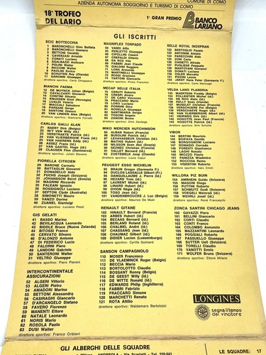 Giro D Lombardia 1978 Start List And Race Program Book / Pamphlet Rare - Picture 7 of 9