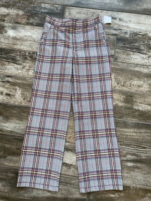 NEW SANCTUARY WOMEN'S CARNABY MULTICOLOR PLAID PULL ON KICK CROP PANTS Sz  XS NWT
