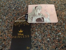 Cartera de identificación con tarjetero de pájaros de la Bella Durmiente Disney Aurora nueva con etiquetas