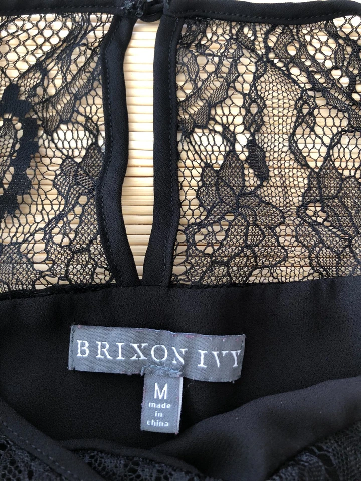 BRIXON IVY женщин M черный кружевной крышка рукава замочная скважина блузка или топ - Изображение 2 из 4