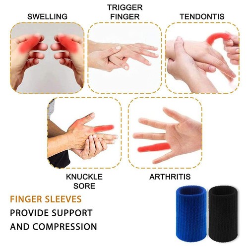 20 Pcs Finger Sleeves Protectors Sports Finger Splints Thumb Finger Support - Picture 3 of 7