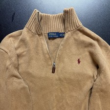 Polo Ralph Lauren Quarter 1/4 Zip Sweater Men's M Red Pony Logo Cotton Pullover