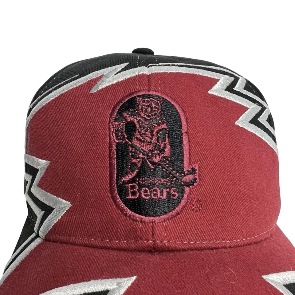 Hershey Bears Hat Cap Strap Back Mens Black Red AHL Hockey Zig Zag Embroidered - Image 2 of 4