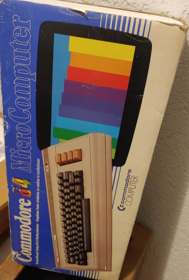 Commodore 64 C64 BROTKASTEN (+NT, Manual, TV-cable in OVP) working (557850)
