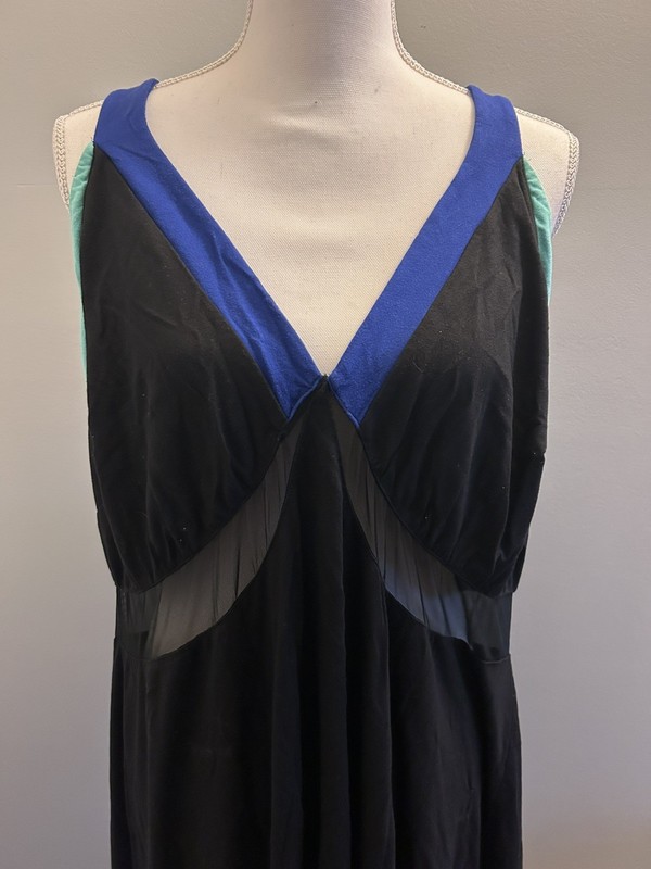 Lane Bryant CACIQUE Sophie Theallet Black and Blue Knit Chemise 22/24 XXXL