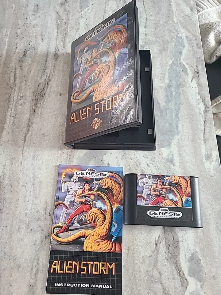 Alien Storm - Sega Genesis (1991) CIB Completo con Juego y Manual Auténtico Probado Foto 4 de 4