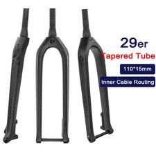 Forcella MTB Carbonio Boost Mountain Bike Forcella Anteriore Freno a Disco 29er 700C Tubo Conico