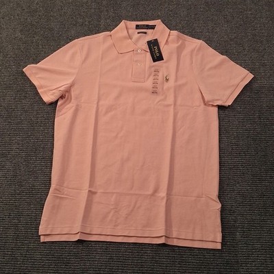 Polo Ralph Lauren Mens Custom Slim Fit Mesh Polo Shirt Peach Pink XXL NWT