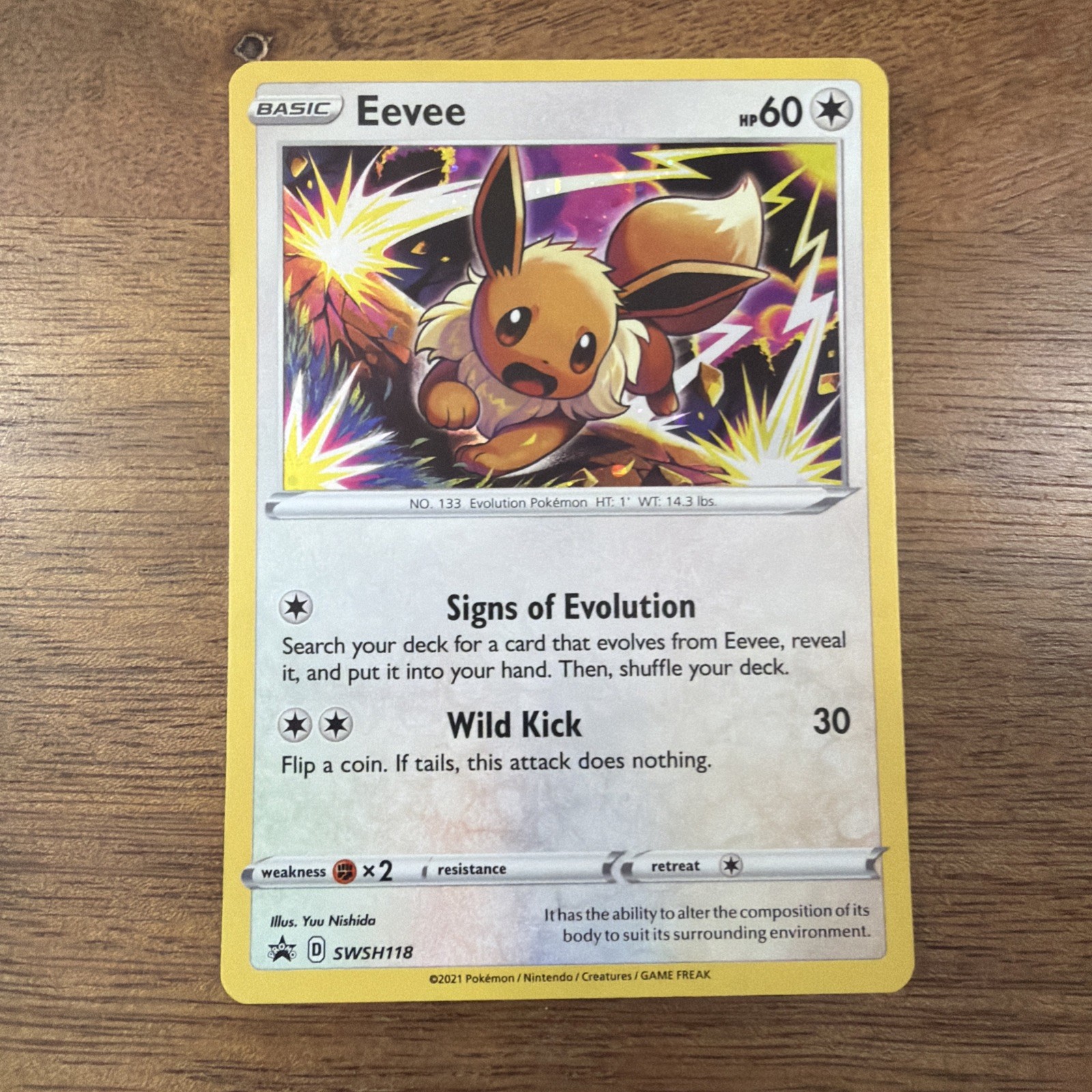 Eevee SWSH118 NM Sword & Shield Black Star Promo Pokemon Card