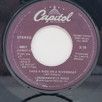 Louisiana's Le Roux Take A Ride / Backslider 7'' 45rpm M- Vinyl 70's Record 45