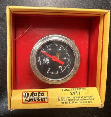 Vtg NOS Auto Meter Fuel Pressure 2  Gauge #2411   Competition Instruments
