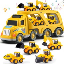 Veslier Construction Truck Toys for Boys Girls Age 3 4 5 6 Years Old Carrier ...