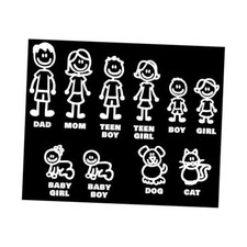 Family Car Stickers, Family Figure Dog Cat Baby Auto 30 24cm 11.8" 9.5"