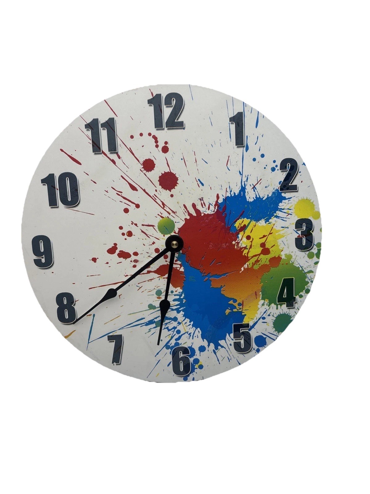 Sugar Vine Art Splatter Non Ticking Battery Clock, Made In T