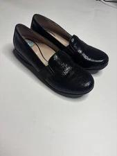 Dansko Addy Women's 37/6.5 Shoe Black Leather Slip On Comfort Casual Flats