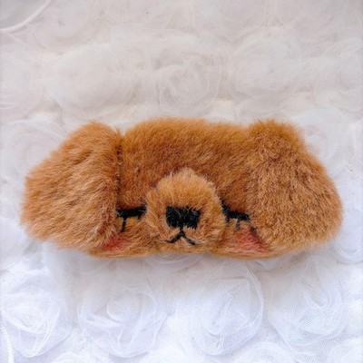 Neo Blythe Eye Mask Dark Brown Droopy Ear Pup Handmade by maru_susu Crafted