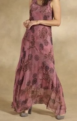 NWT Sundance Catalog  Luella  Pink Floral Beaded Dress Size P14 Orig $268