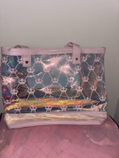 Juicy Couture XL Pink Crown Beach Tote with Bathing Suit Bag NWT