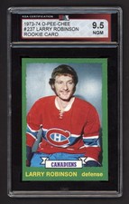 1973-74 OPC #237 LARRY ROBINSON ROOKIE CARD KSA 9.5 NEAR GEM MINT. rookie card picture