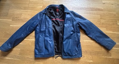 Strellson Lederjacke Herren Größe 52 (L), Blau, 1 Woche Rückgaber