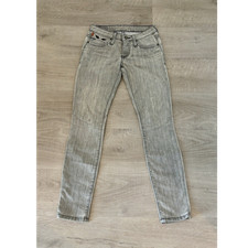 Robin's Jean Women's Skinny Light Wash Gray Denim Jeans Slim Mid Rise Studded