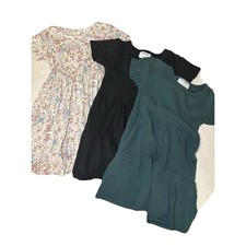 Old Navy Soho Blue Girls Dress Bundle Size 6 6-7 Floral Ribbed Tiered 3pc Lot