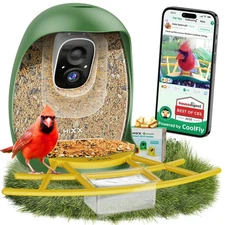 Smart Bird Feeder with Camera, AI Identify Birds & Auto Capture, 2K HD Live C...