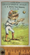 Telephone Soap What A Snap Baseball Trade Card Rockford Illinois